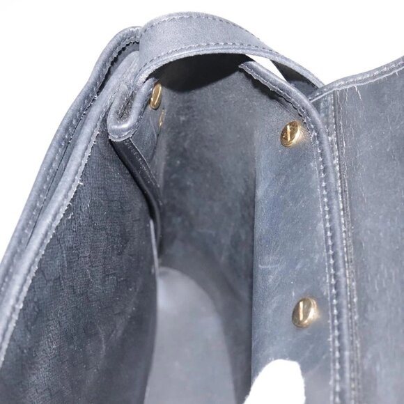 Christian Dior Honeycomb Canvas Shoulder Bag PVC Leather Black Gold Auth 109067 - Picture 13 of 16